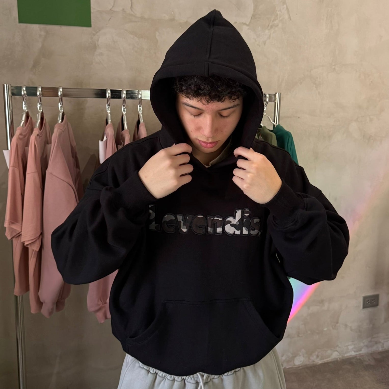 Hoodie Cropped Boxy Military