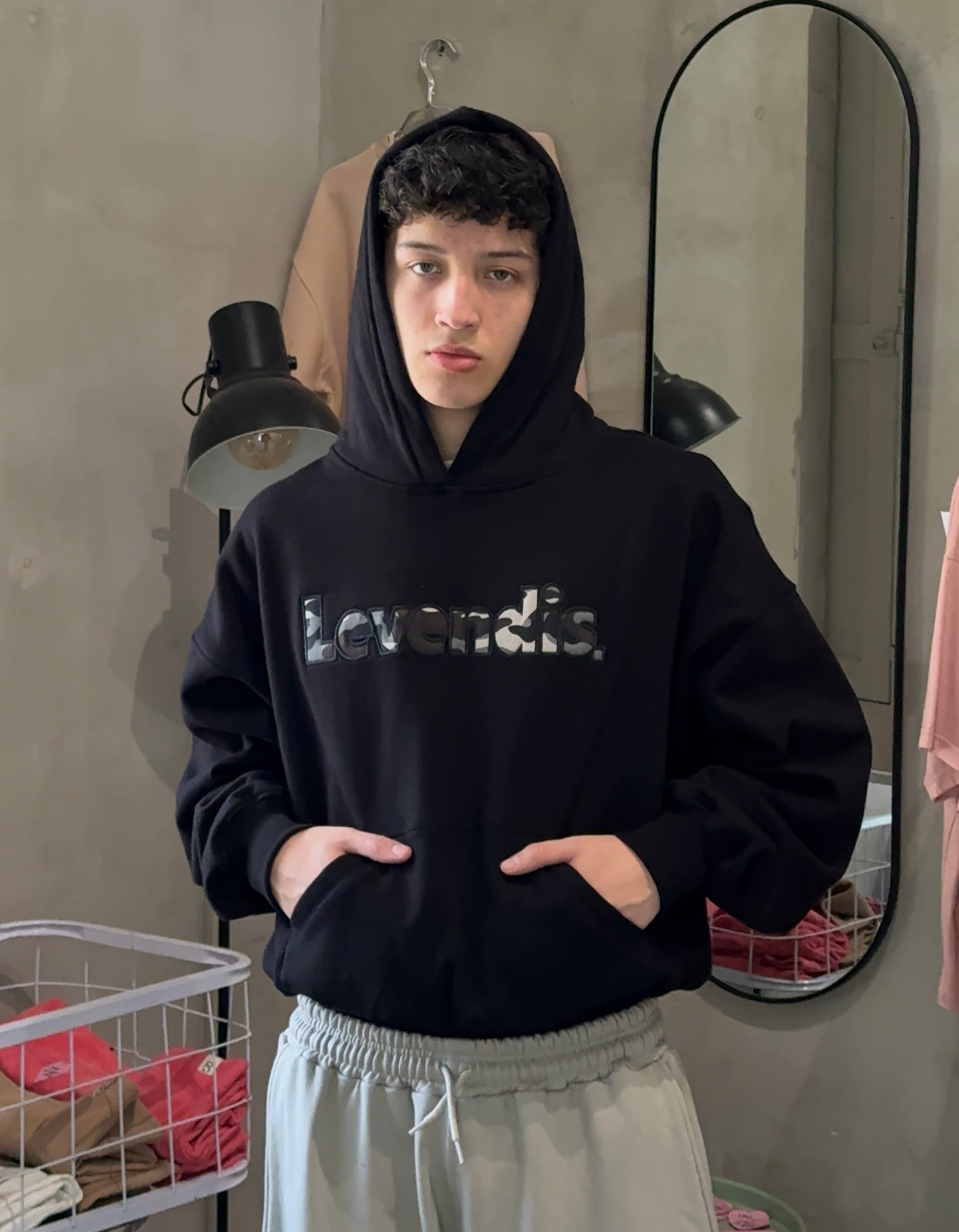 Hoodie Cropped Boxy Military