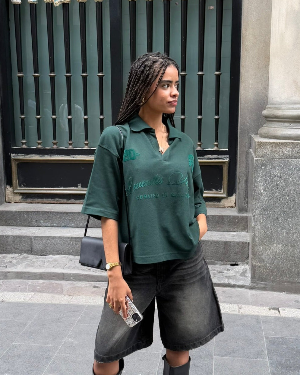 camisero boxy green