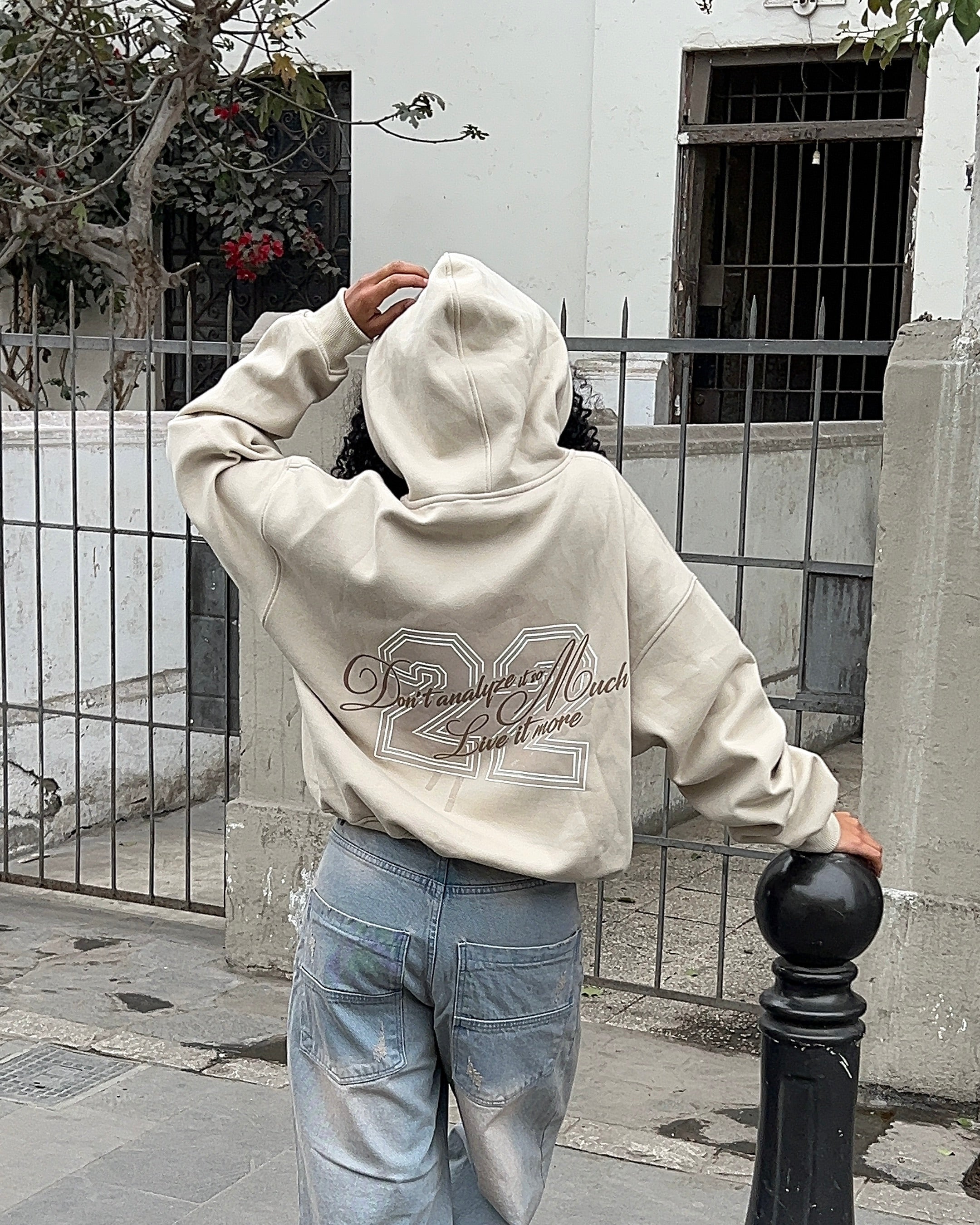 Hoodie boxy fawn