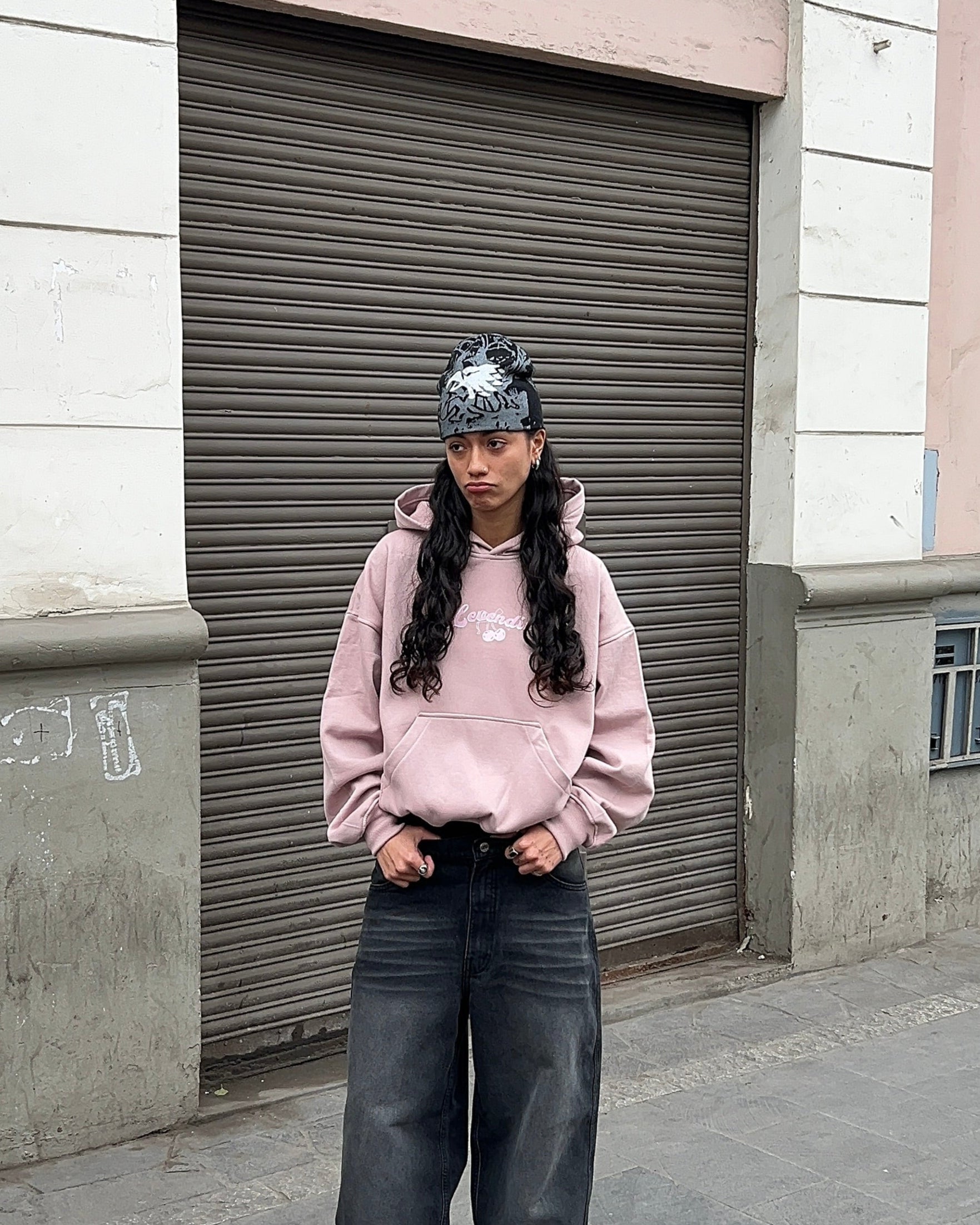 Hoodie boxy pink