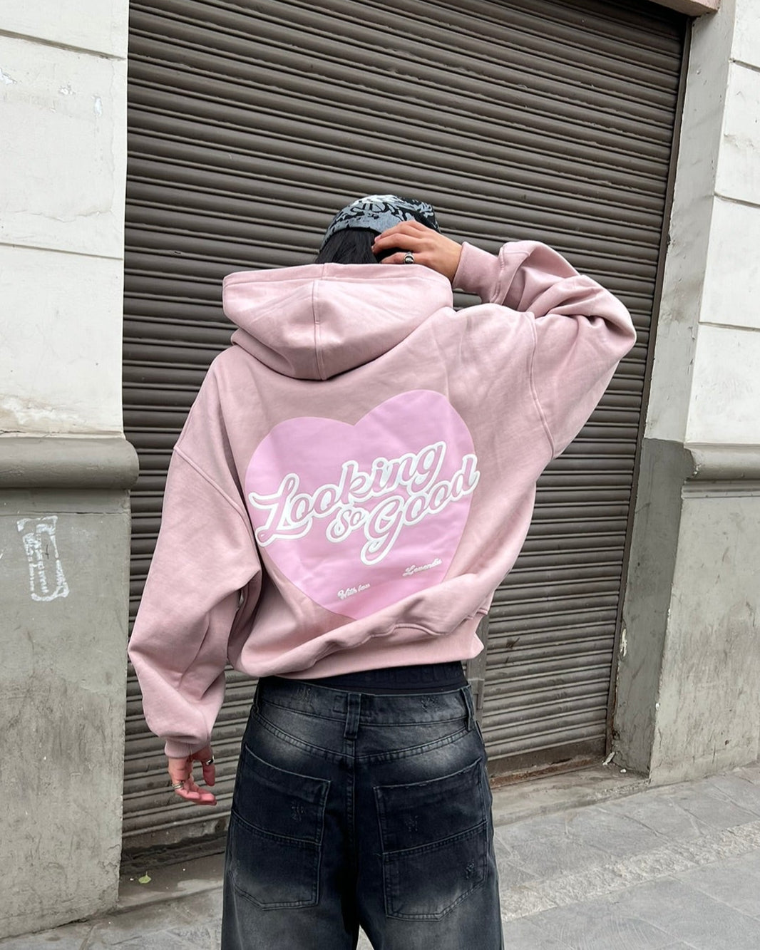 Hoodie boxy pink