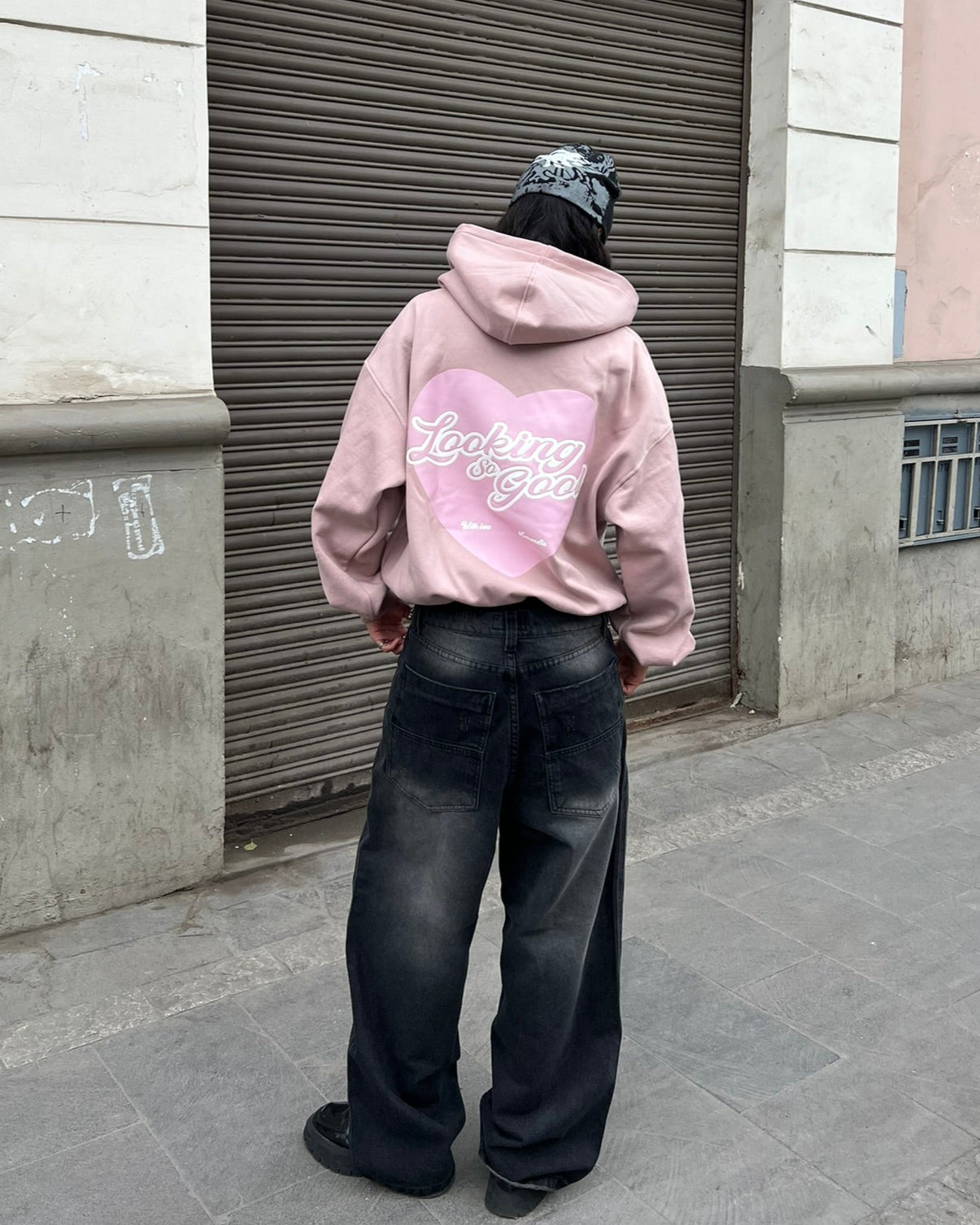 Hoodie boxy pink