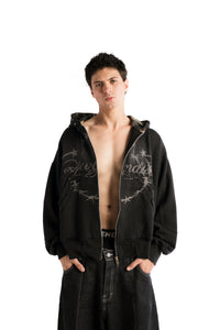 Double zipper WASHED CAMO